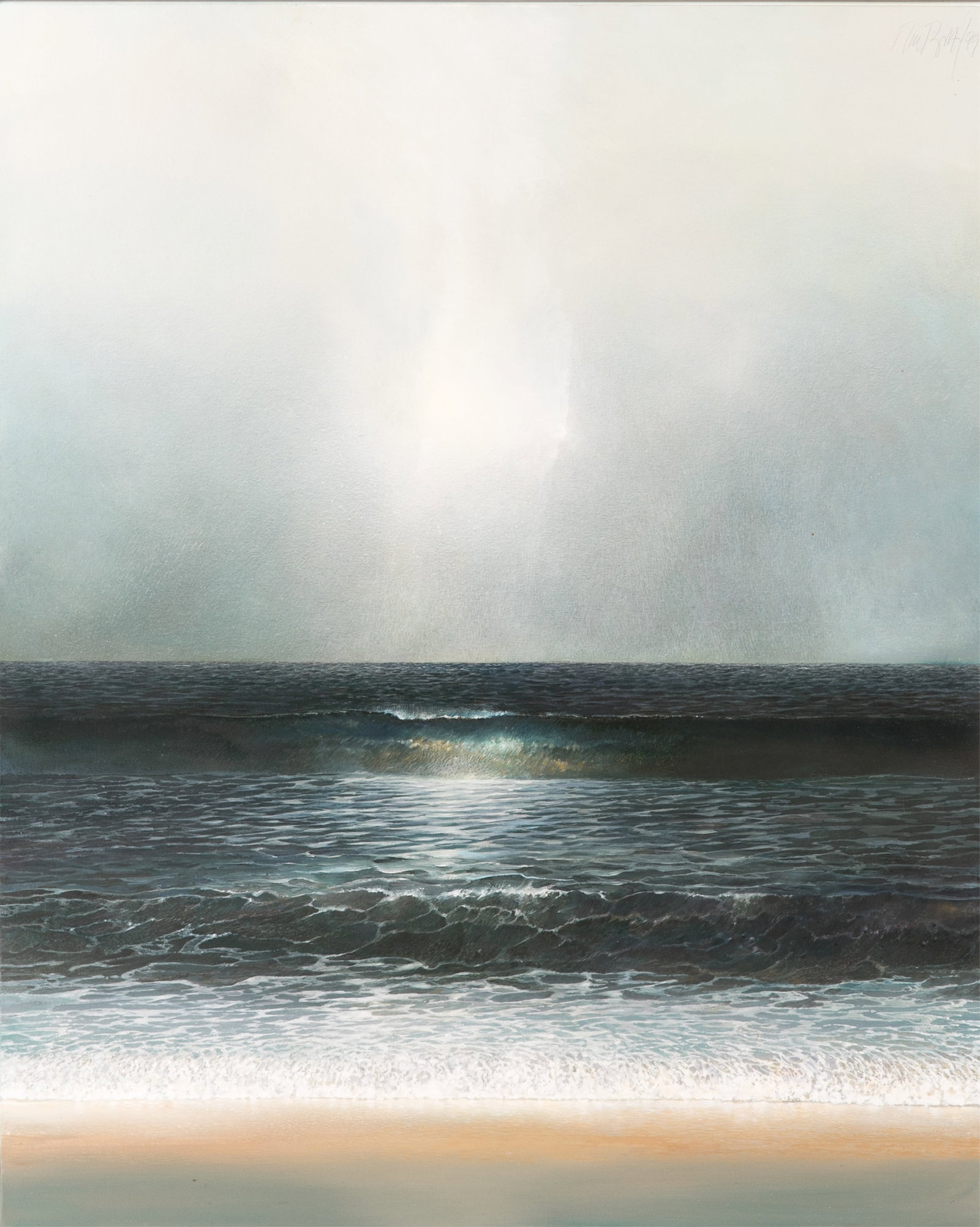 RON BOLT (Canadian, b. 1938): Silent Surf Oil on canvas Signed and dated '99 upper right corner H. 45" W. 36"