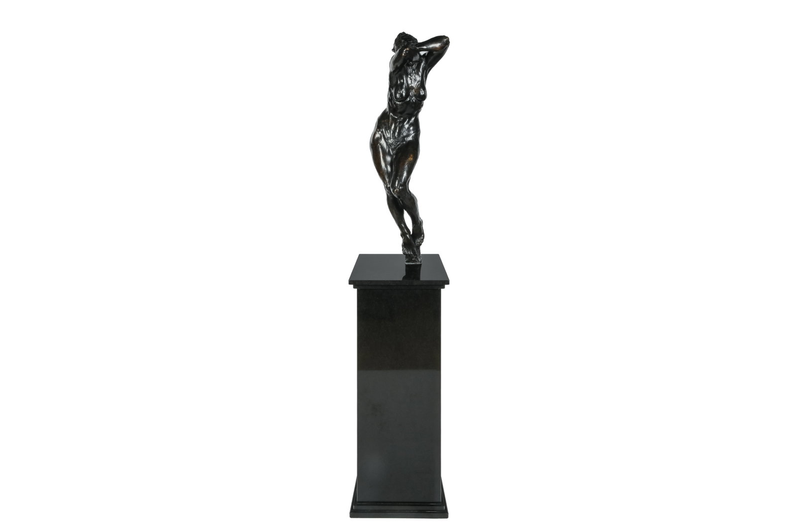 GARY MICHAEL WEISMAN (American 1952-): Standing Nude Woman Bronze H: 78" Pedestal H: 37 1/2"