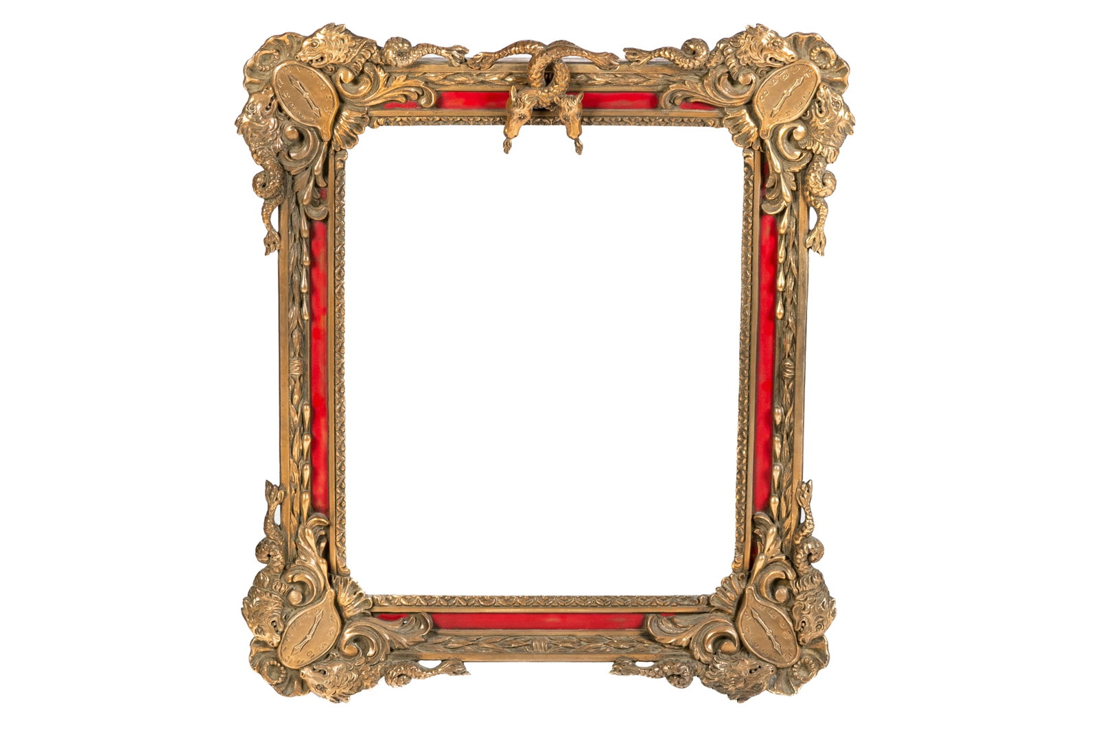 LIMITED EDITION SALVADOR DALI SURREALIST FRAME: Cast gilded resin over wood frame. Made in France. With letter of authentication, numbered 142 of limited edition of 600. Overall H. 35.5" W. 31" Sight H. 24.5" W. 20.25"