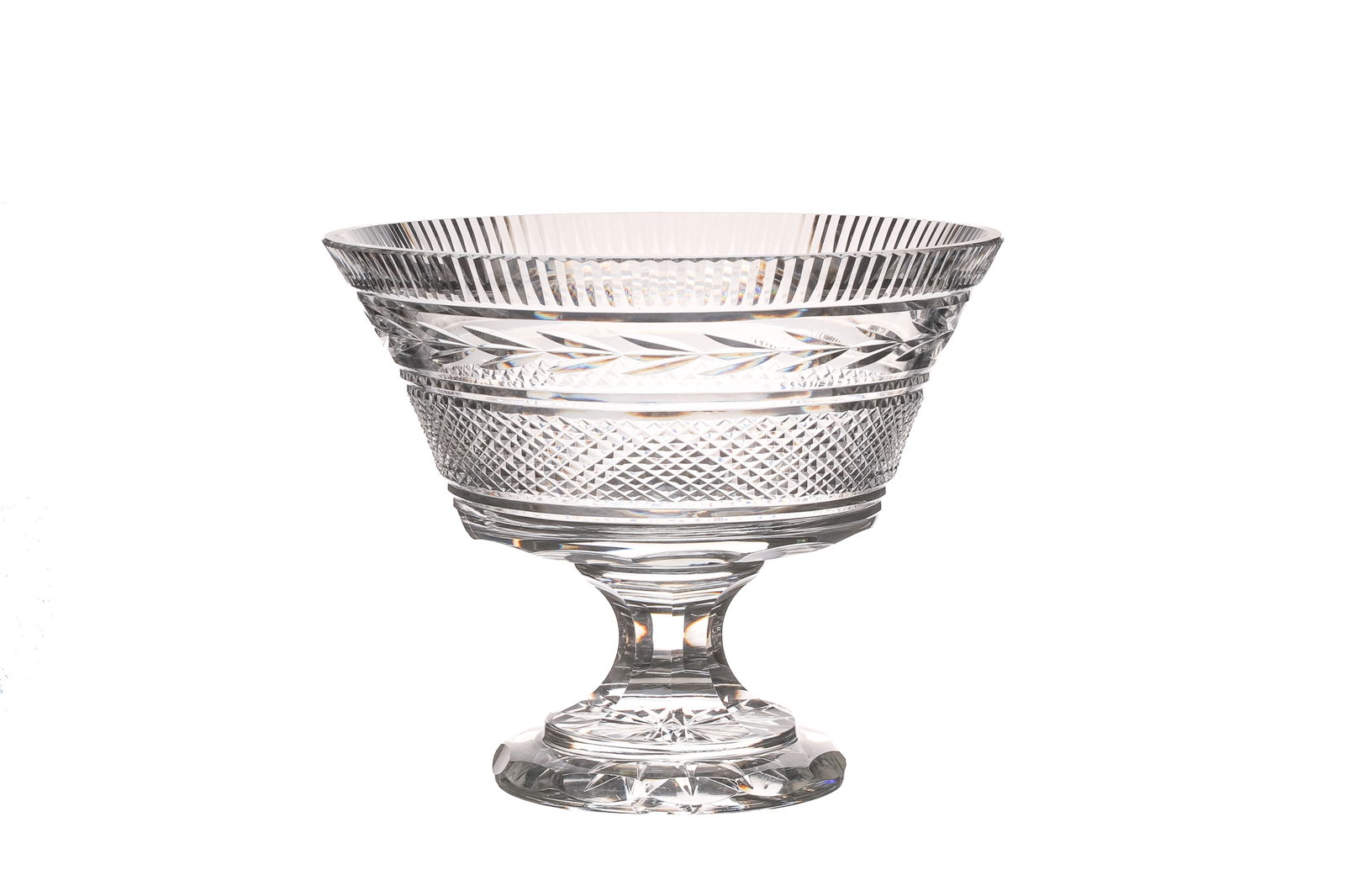 WATERFORD GLANDORE PATTERN FOOTED GLASS BOWL (1 of 2)