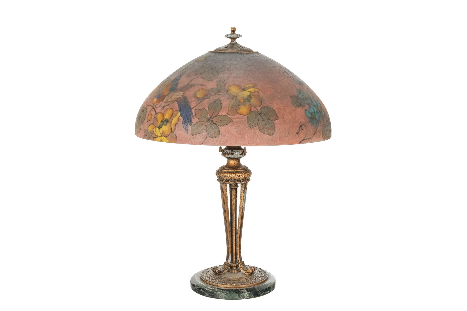 HANDEL REVERSE PAINTED GLASS TABLE LAMP (1 of 5)