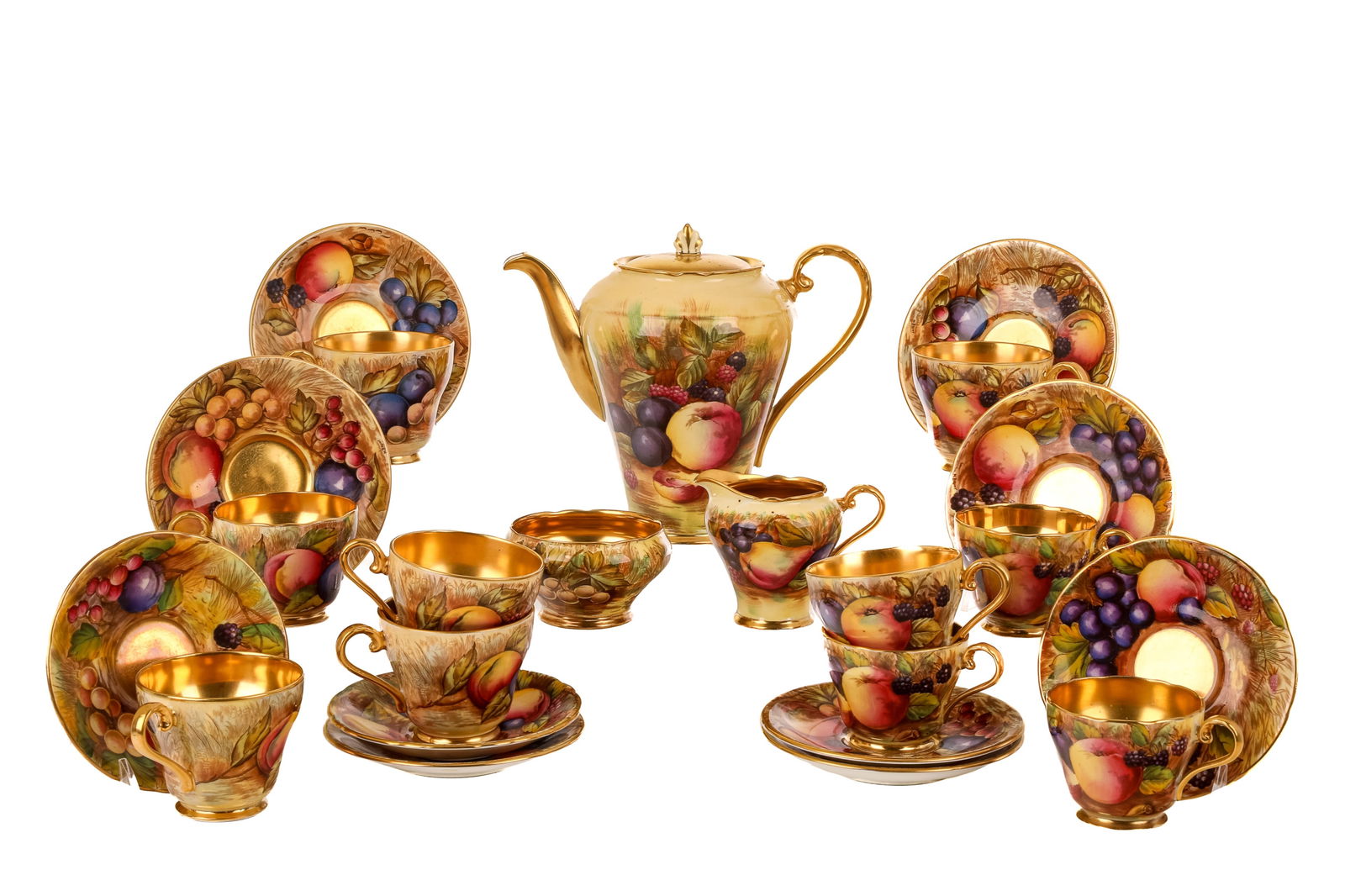 13 PCS AYNSLEY PORCELAIN COFFEE SERVICE (1 of 3)