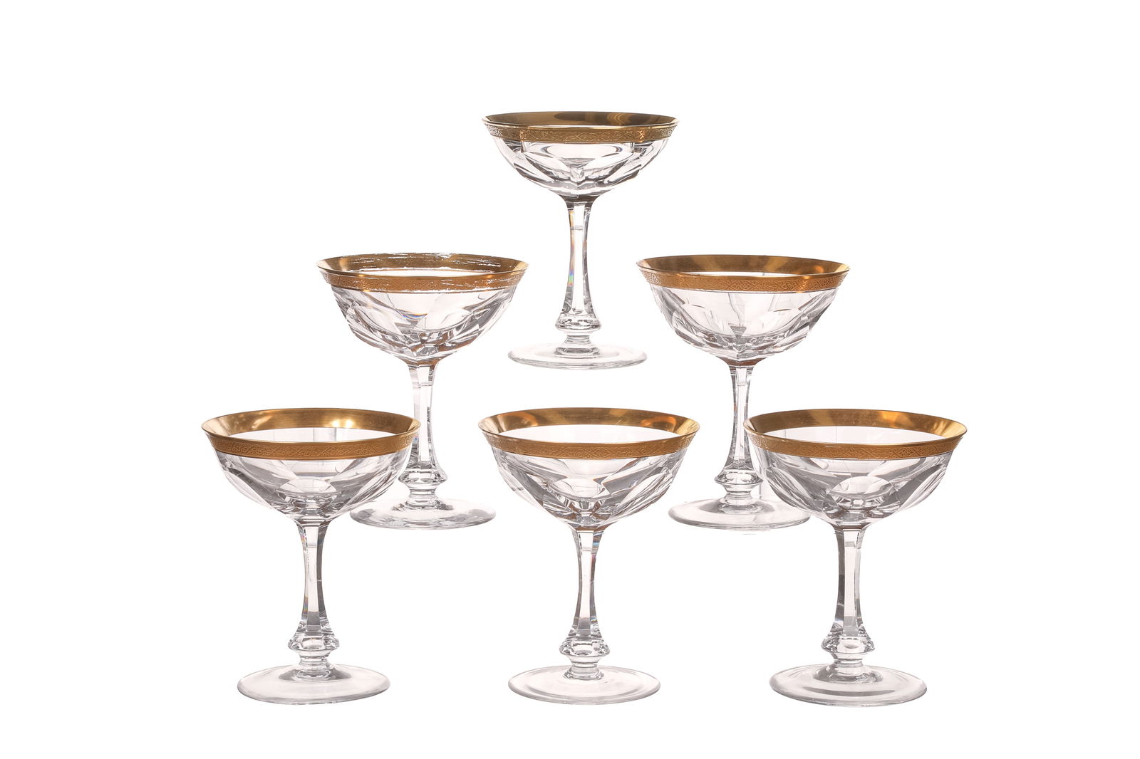 SET OF SIX MOSER LADY HAMILTON GLASS COUPES (1 of 1)