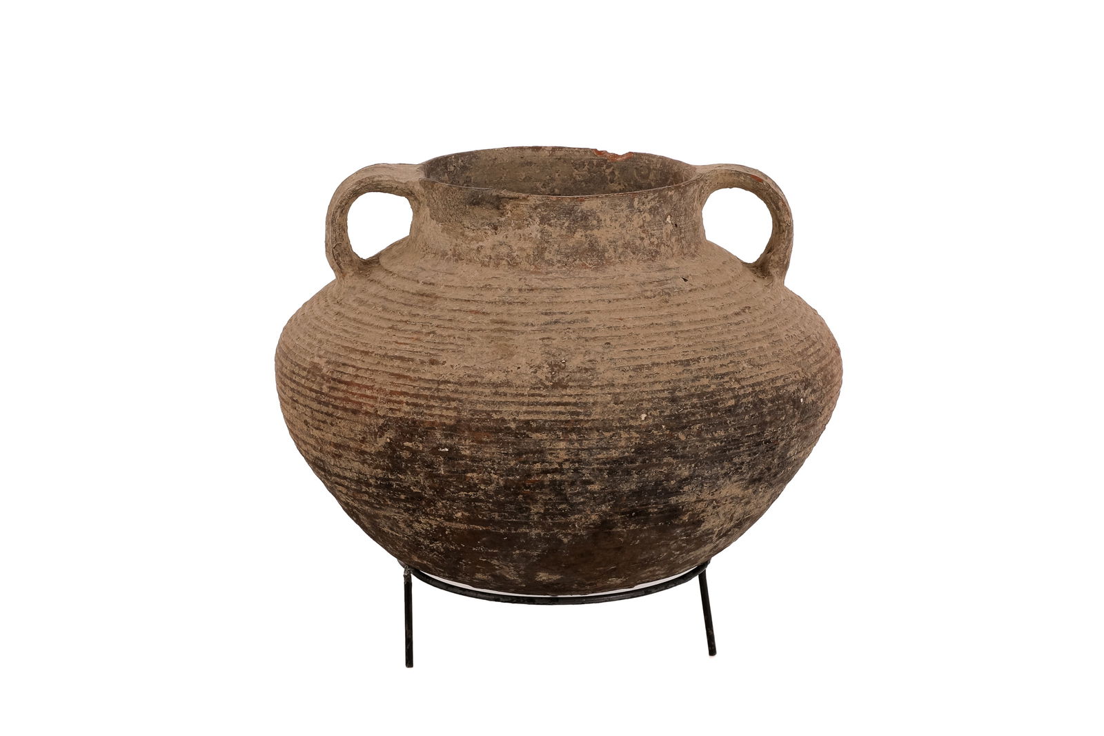 ANCIENT TERRACOTTA POTTERY TWO HANDLED JAR (1 of 8)