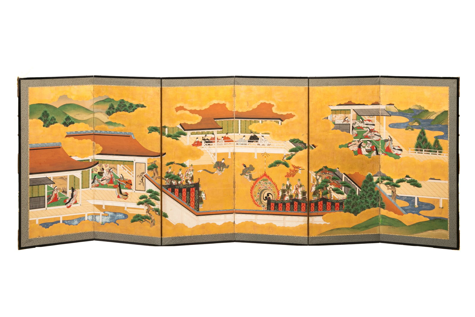 JAPANESE SIX-PANEL FOLDING FLOOR SCREEN (1 of 1)