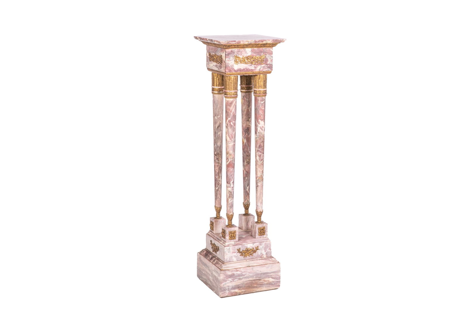 FRENCH ROUGE MARBLE & ORMOLU PEDESTAL (1 of 3)