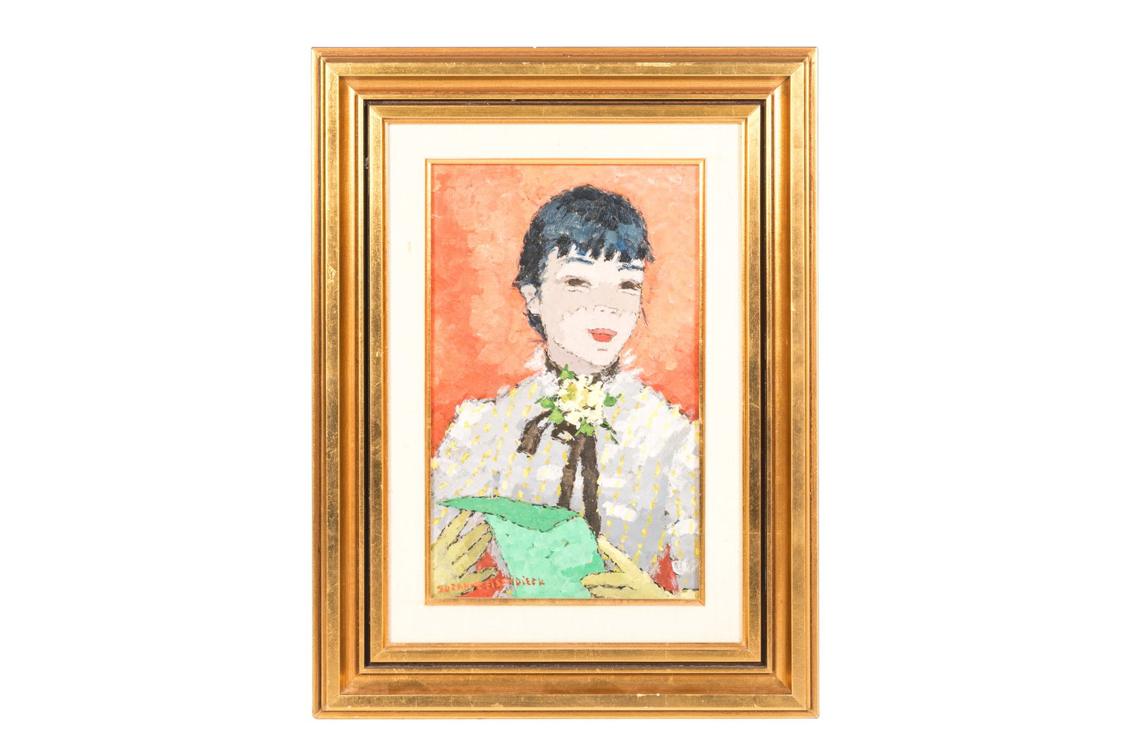 SUZANNE EISENDIECK (German, 1908-1998): La chanteuse Oil on canvas Signed bottom left H. 14" W. 9" Provenance: Private Collection (Toronto); Waddington's (Toronto); Ward Price Auction Galleries (Toronto)