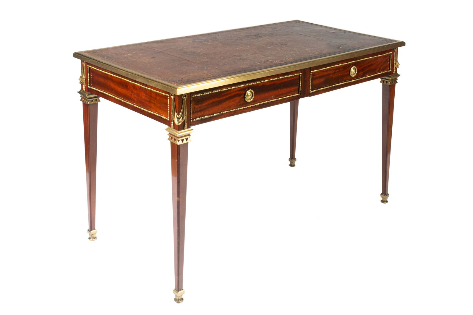 FRENCH MAHOGANY & BRONZE MOUNTED DESK (1 of 6)