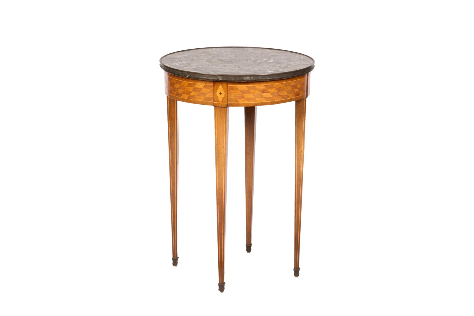 FRENCH OVAL PARQUETRY CIRCULAR SIDE TABLE (1 of 1)