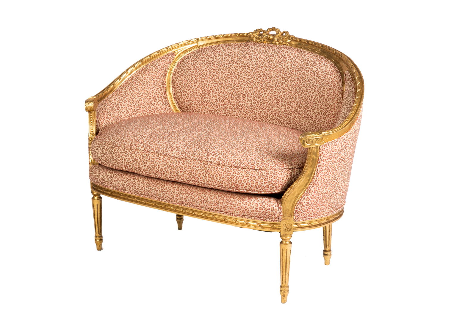PETIT GILTWOOD FRAMED FRENCH SETTEE (1 of 1)