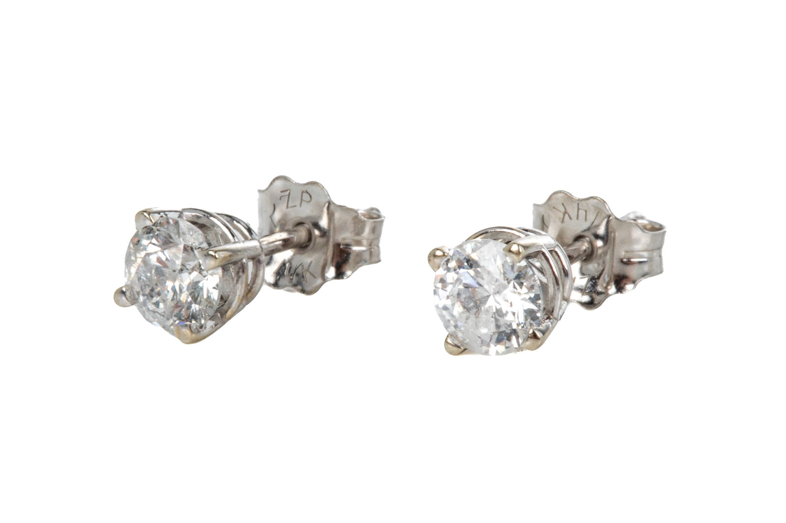 PAIR OF 14K WHITE GOLD DIAMOND STUD EARRINGS, 0.7g (1 of 1)
