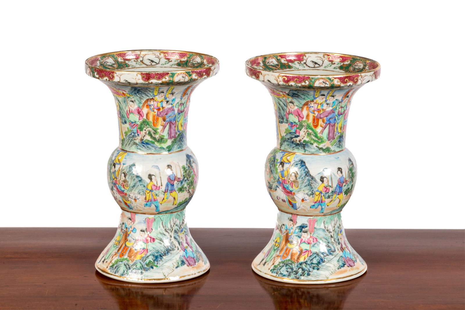 PAIR OF FAMILLE ROSE PORCELAIN VASES (1 of 1)