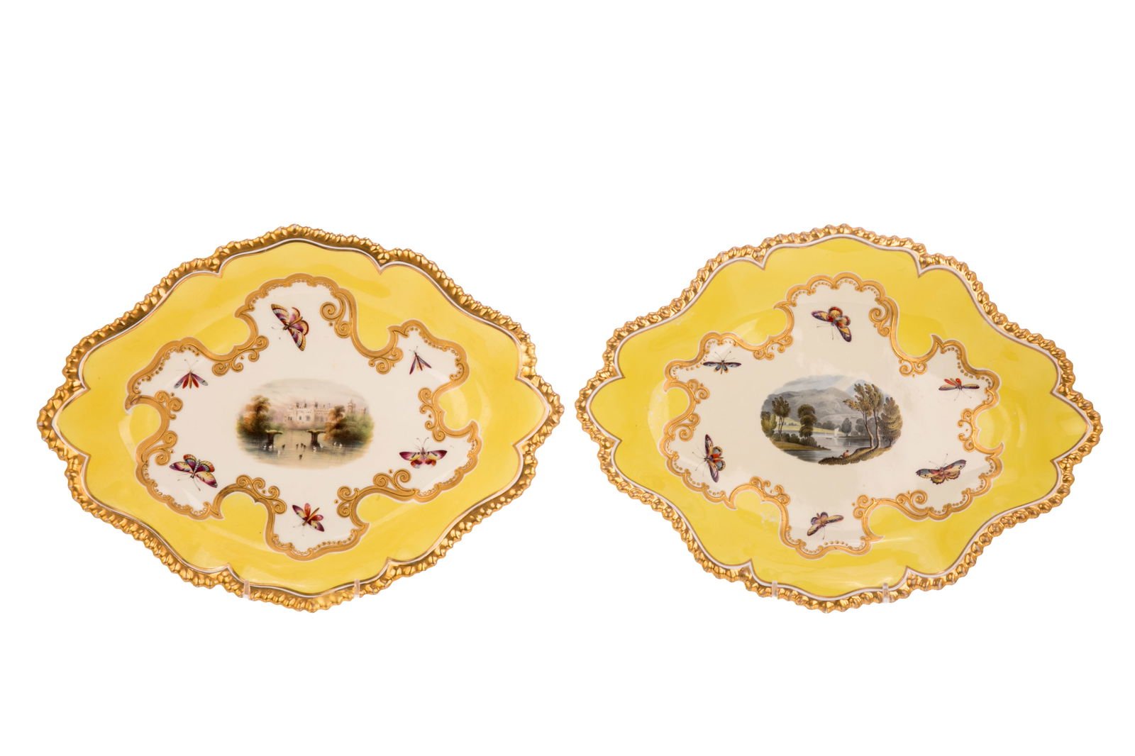 TWO WORCESTER FLIGHT, BARR & BARR LANDSCAPE TRAYS (1 of 8)