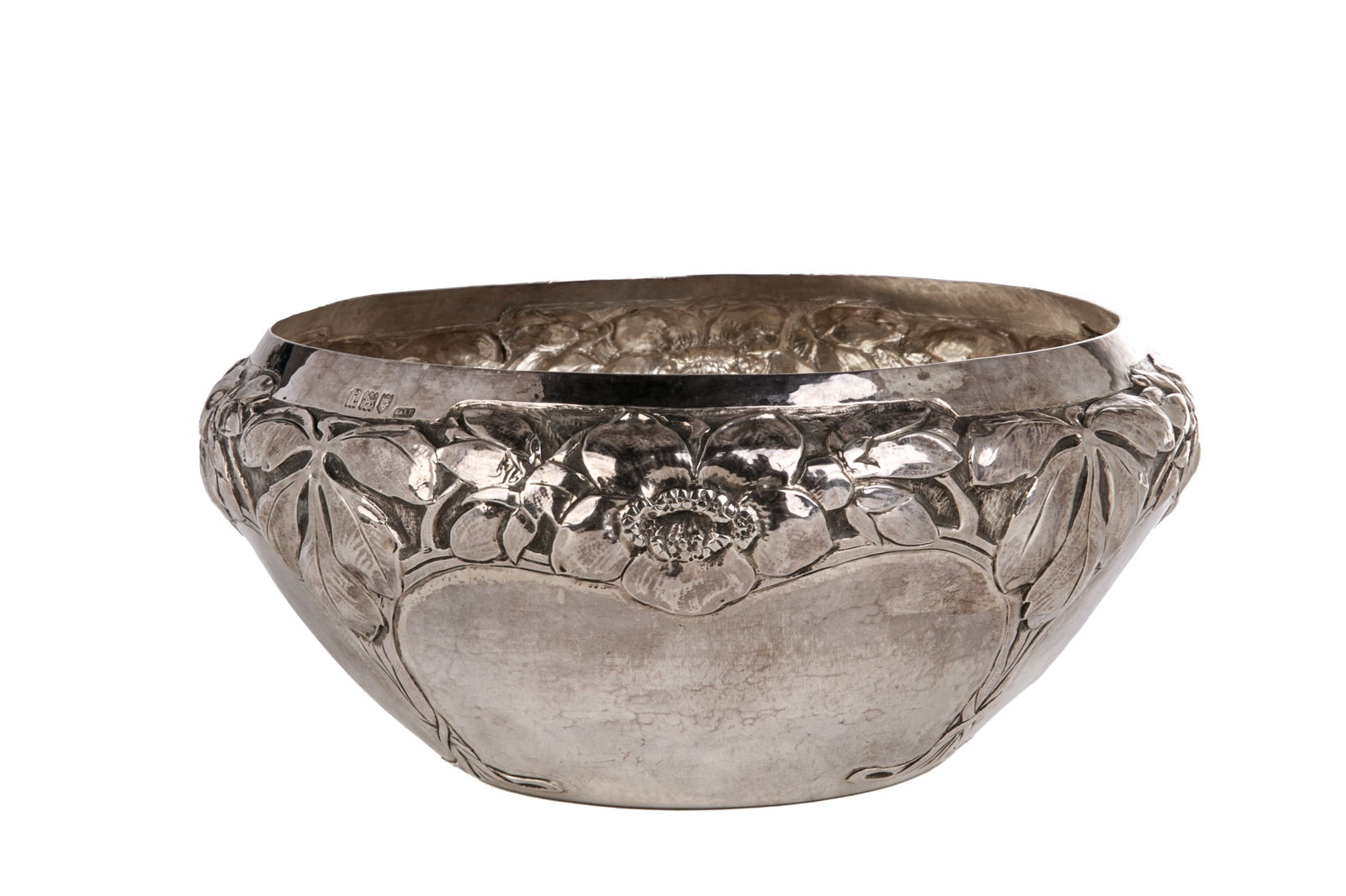 RARE ARTS & CRAFTS ENGLISH SILVER BOWL, 452g (1 of 3)