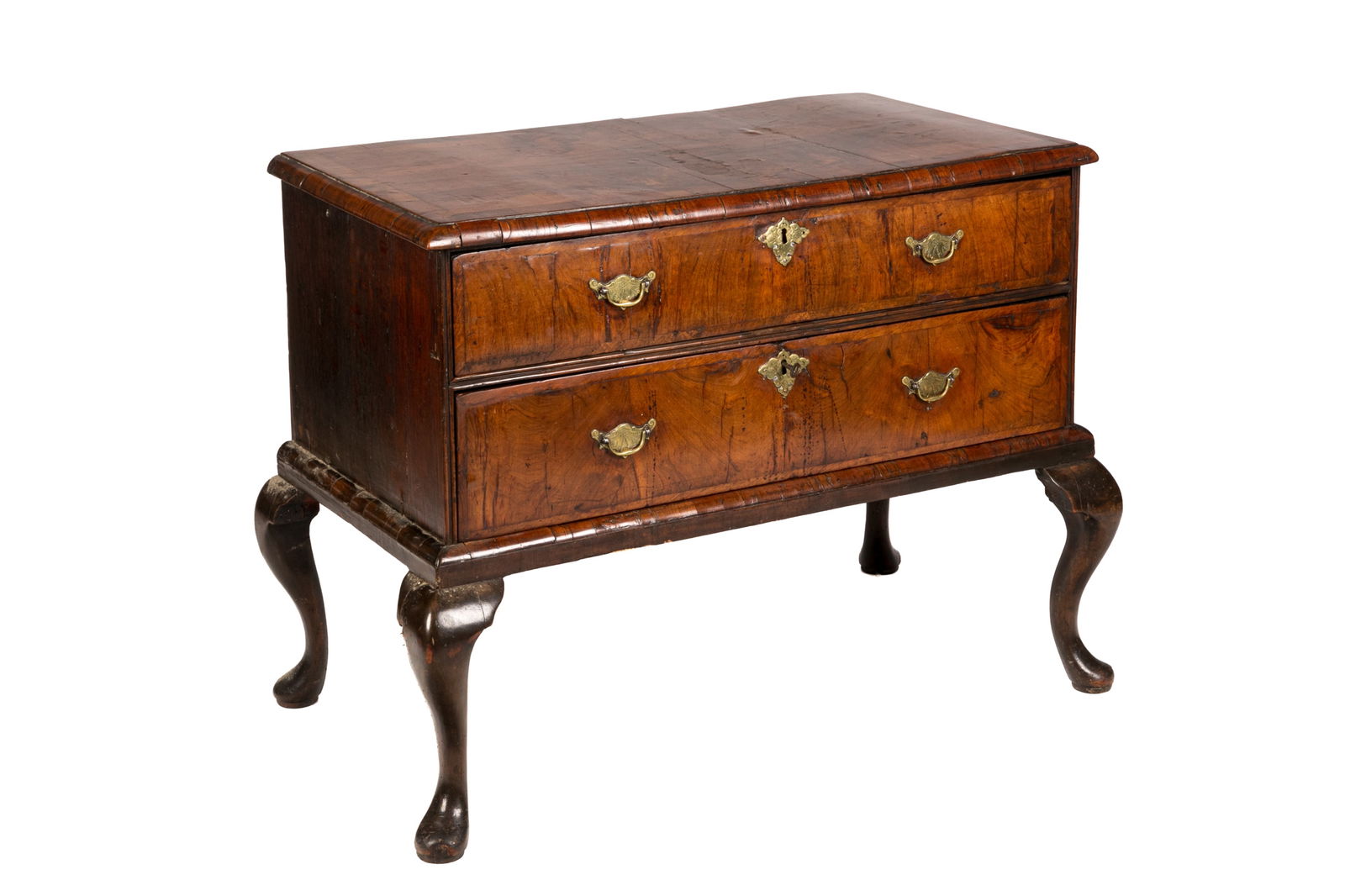 ANTIQUE ENGLISH TWO-DRAWER WALNUT LOWBOY (1 of 2)