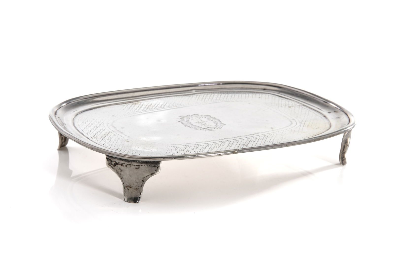 GEORGE III IRISH SILVER TEA POT STAND, 184g (1 of 3)