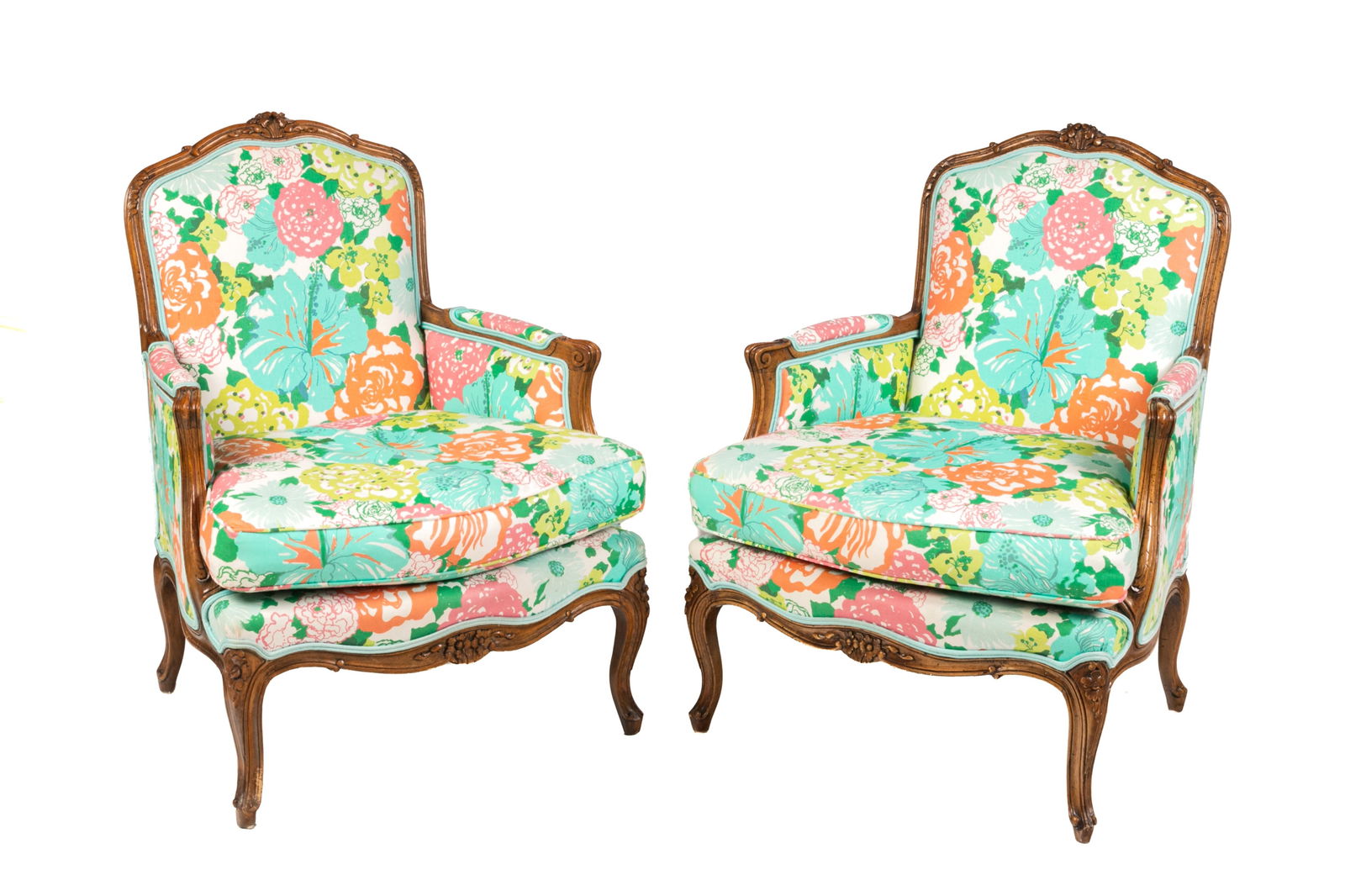 PAIR OF FRENCH BERGER CHAIRS (1 of 4)