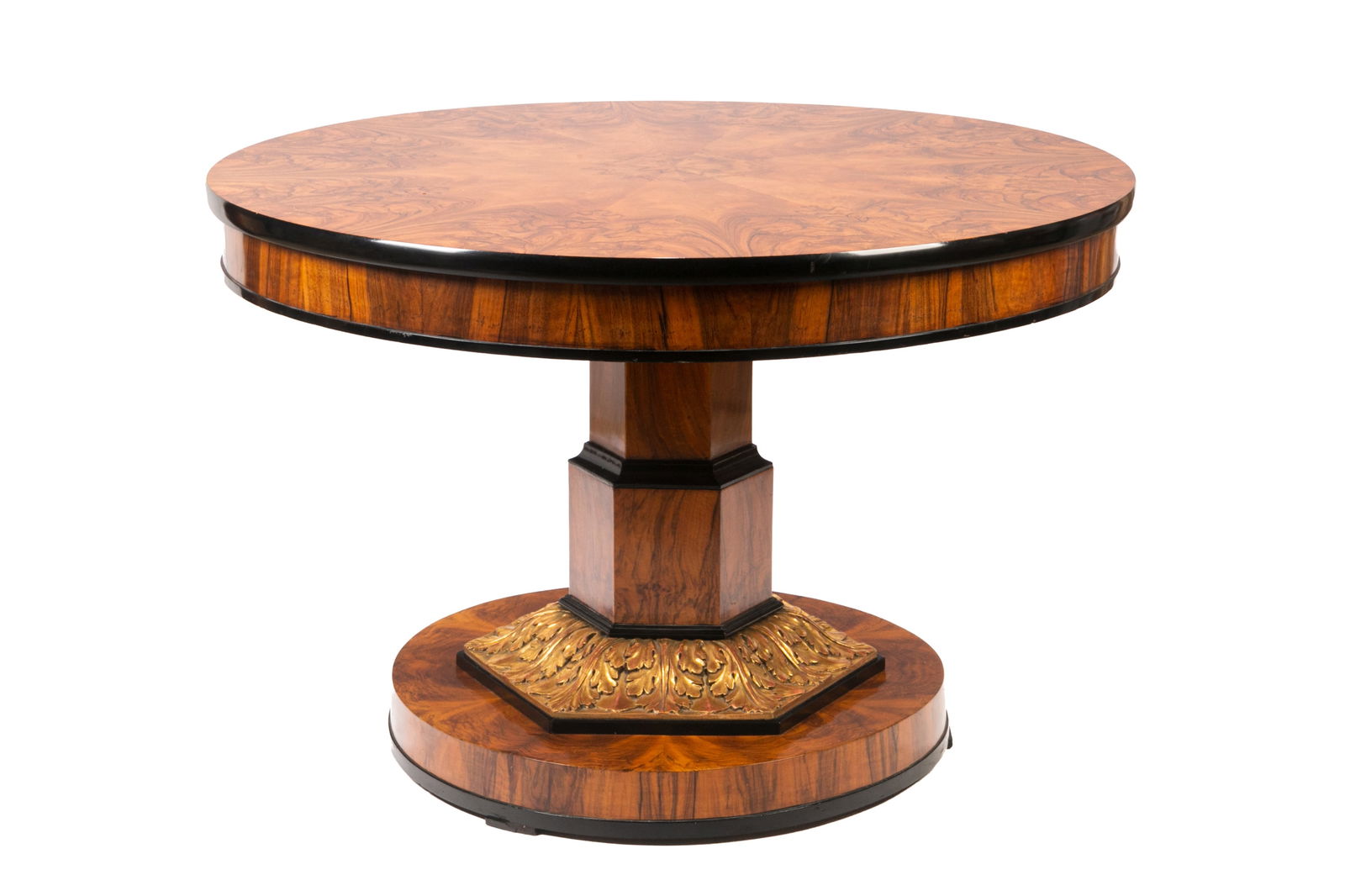 BIEDERMEIER BURLED WALNUT CIRCULAR HALL TABLE (1 of 4)