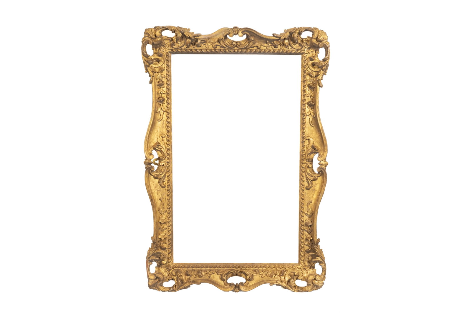 LOUIS XV FRAME. ENGLISH, 18th C: Overall 29 1/4" x 20" Sight 23 1/4" x 14" Rebate 24 1/4" x 15 1/4" Size small Provenance: European Art branch of the Art Gallery of Ontario; received as an anonymous gift in 1997.