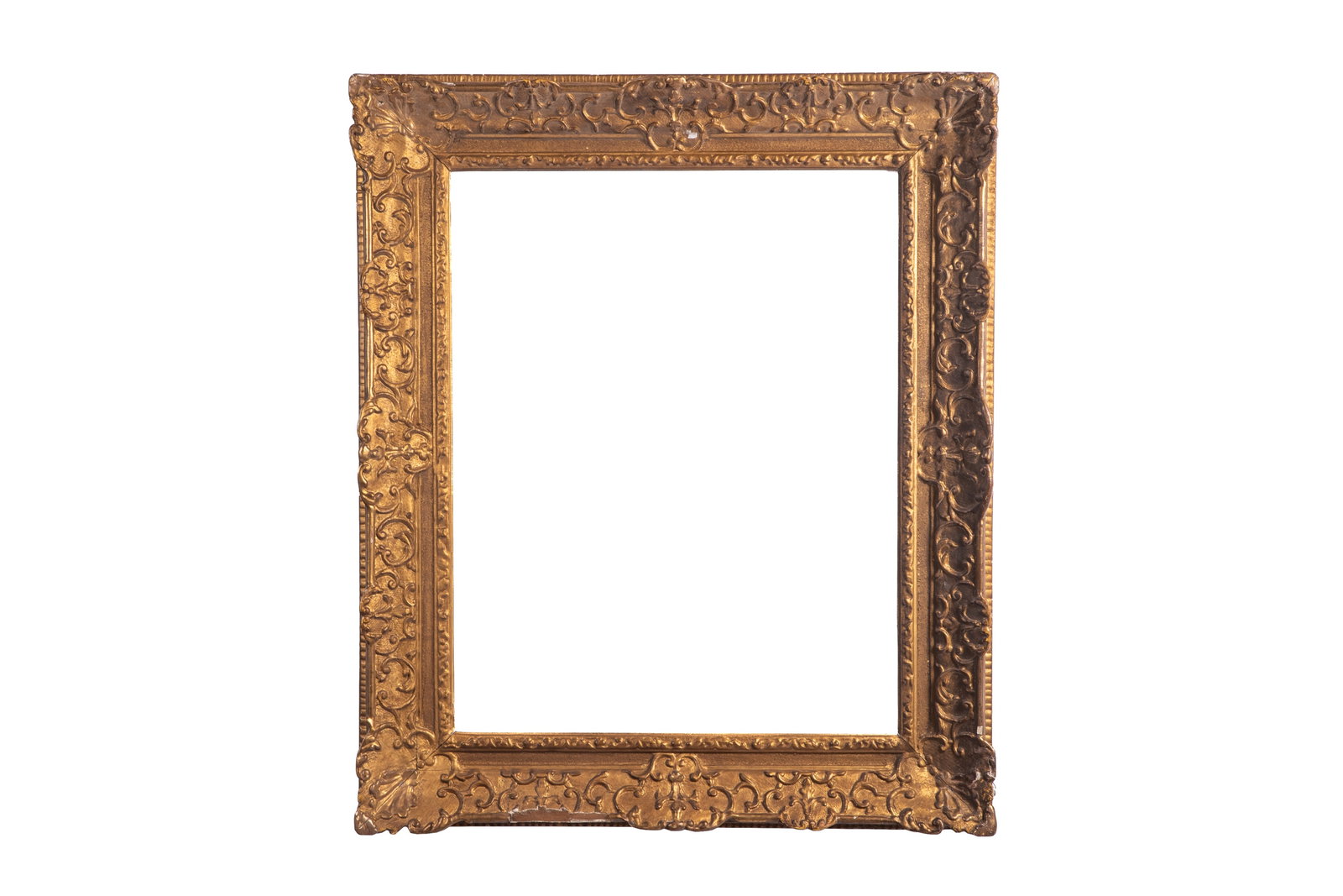 REGENCE FRAME. FRANCE, 18th C: Overall 41 7/8" x 35 1/2" Sight 31" x 25" Rebate 32 7/8" x 26 5/16" Size medium Provenance: European Art branch of the Art Gallery of Ontario; received as an anonymous gift in 1997.