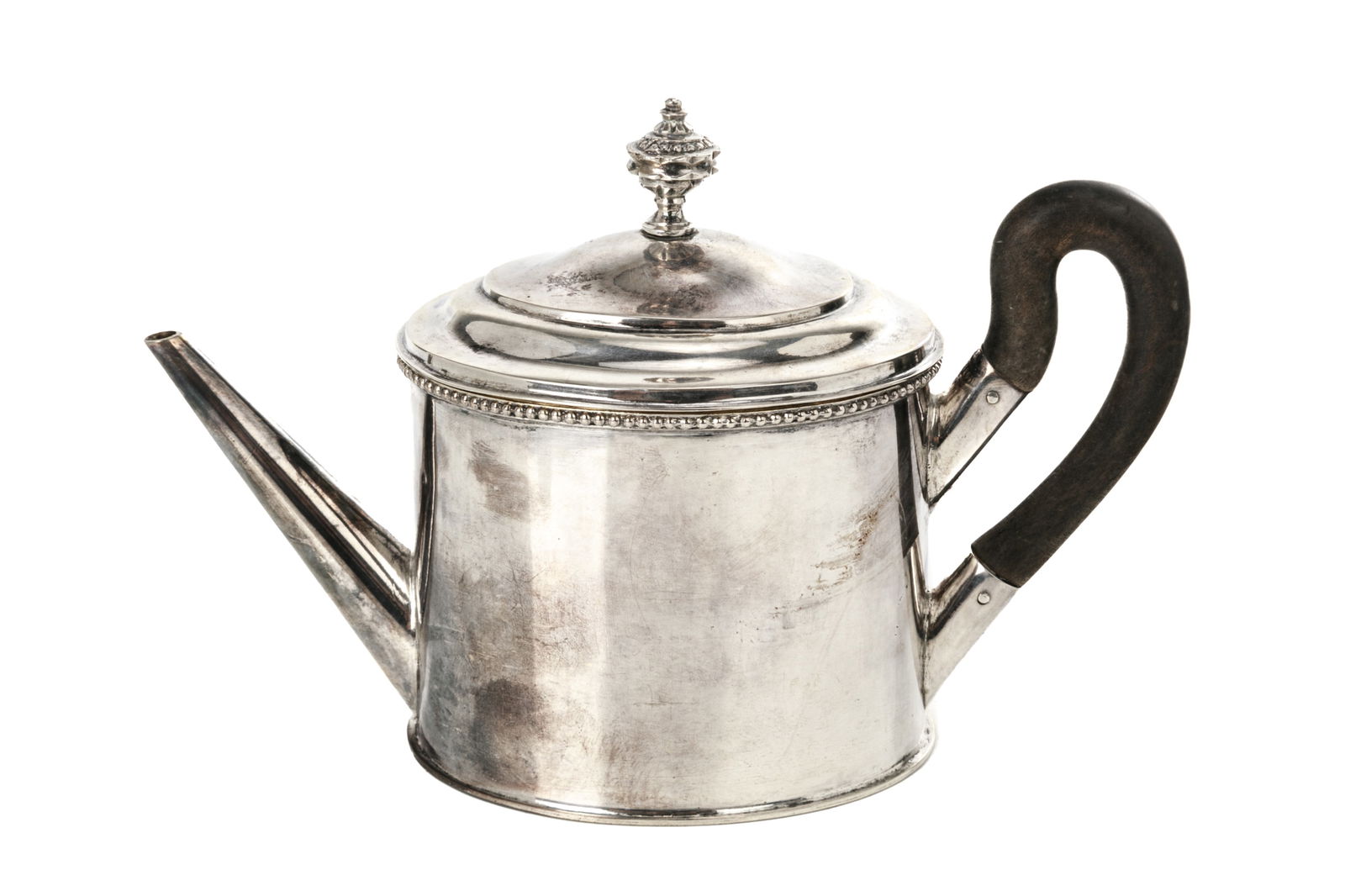 18th C AUGSBURG GERMAN SILVER TEAPOT, 395g (1 of 4)