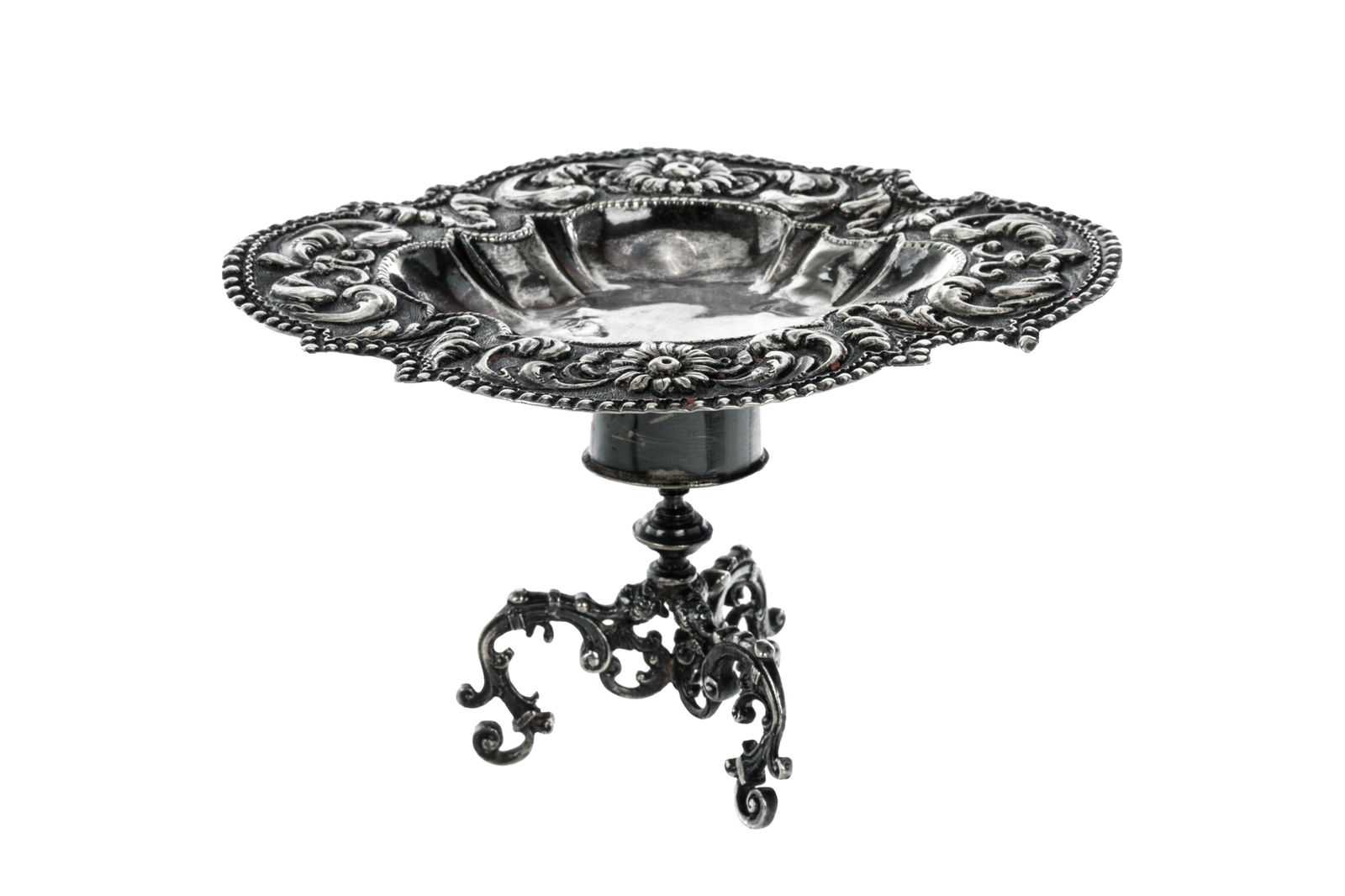 EARLY ANTIQUE GERMAN SILVER MINIATURE TABLE, 96g (1 of 4)