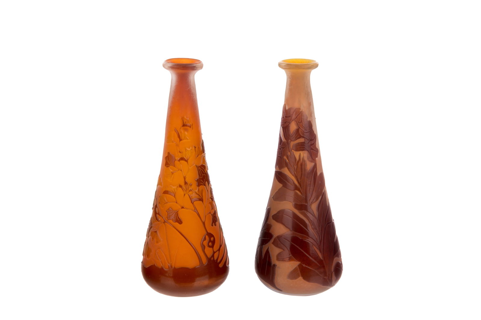 TWO GALLE FRENCH CAMEO GLASS VASES (1 of 5)