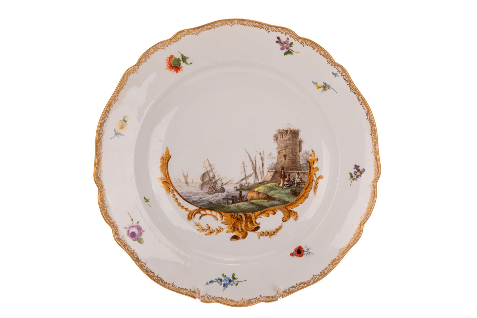EARLY MEISSEN HAND PAINTED PORCELAIN PLATE (1 of 2)