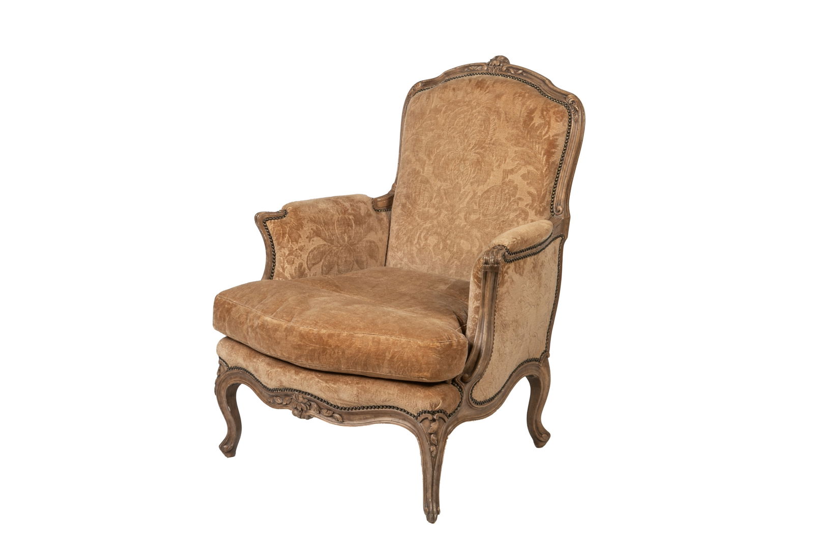 ANTIQUE FRENCH BERGERE CHAIR (1 of 4)