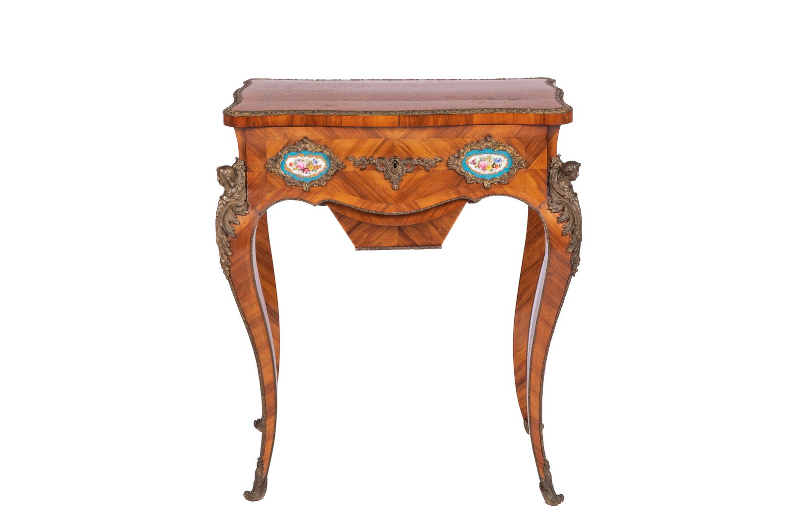 FRENCH SEWING TABLE WITH SEVRES STYLE PLAQUES (1 of 12)