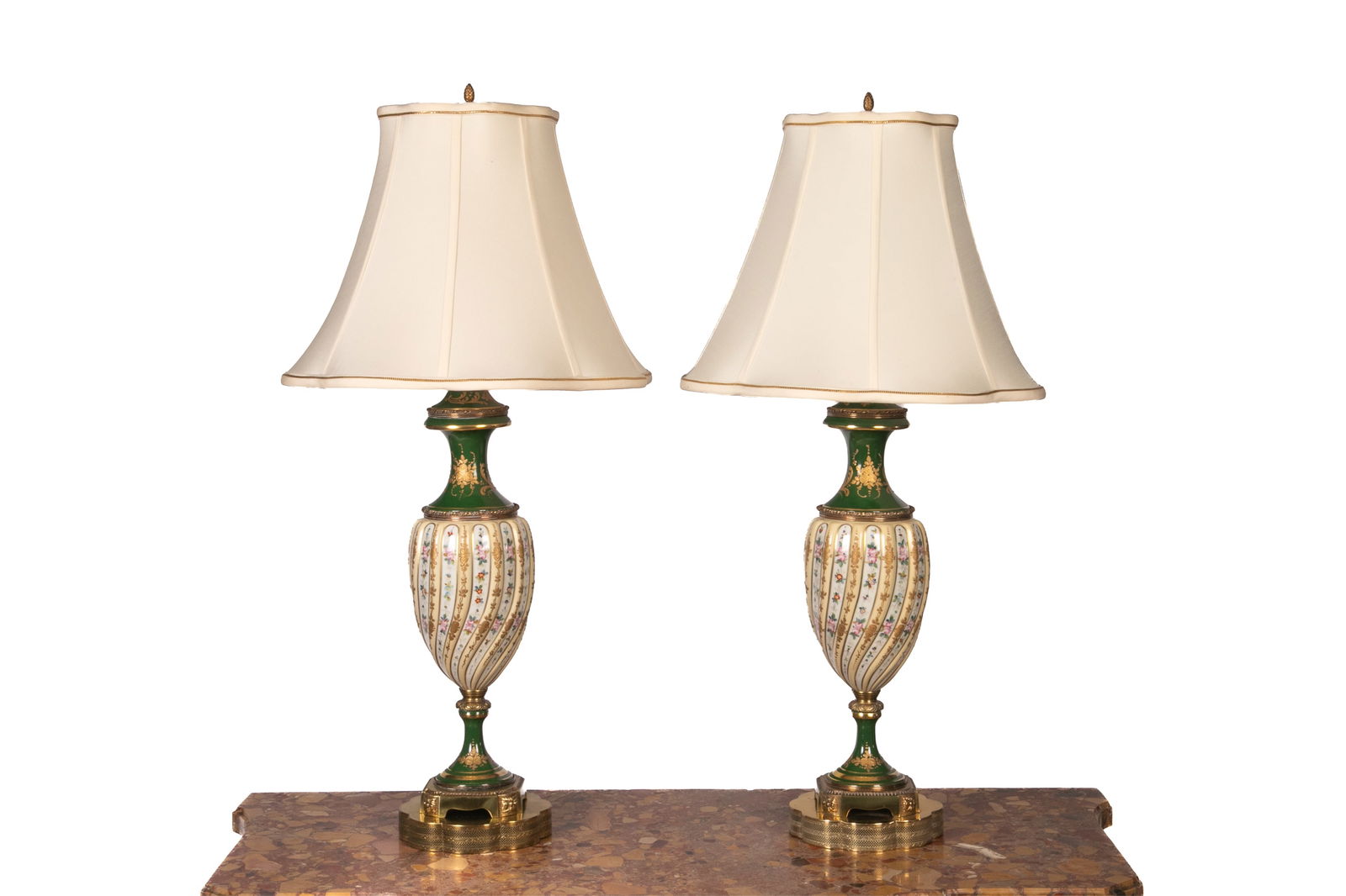 PAIR OF FRENCH PORCELAIN TABLE LAMPS (1 of 1)