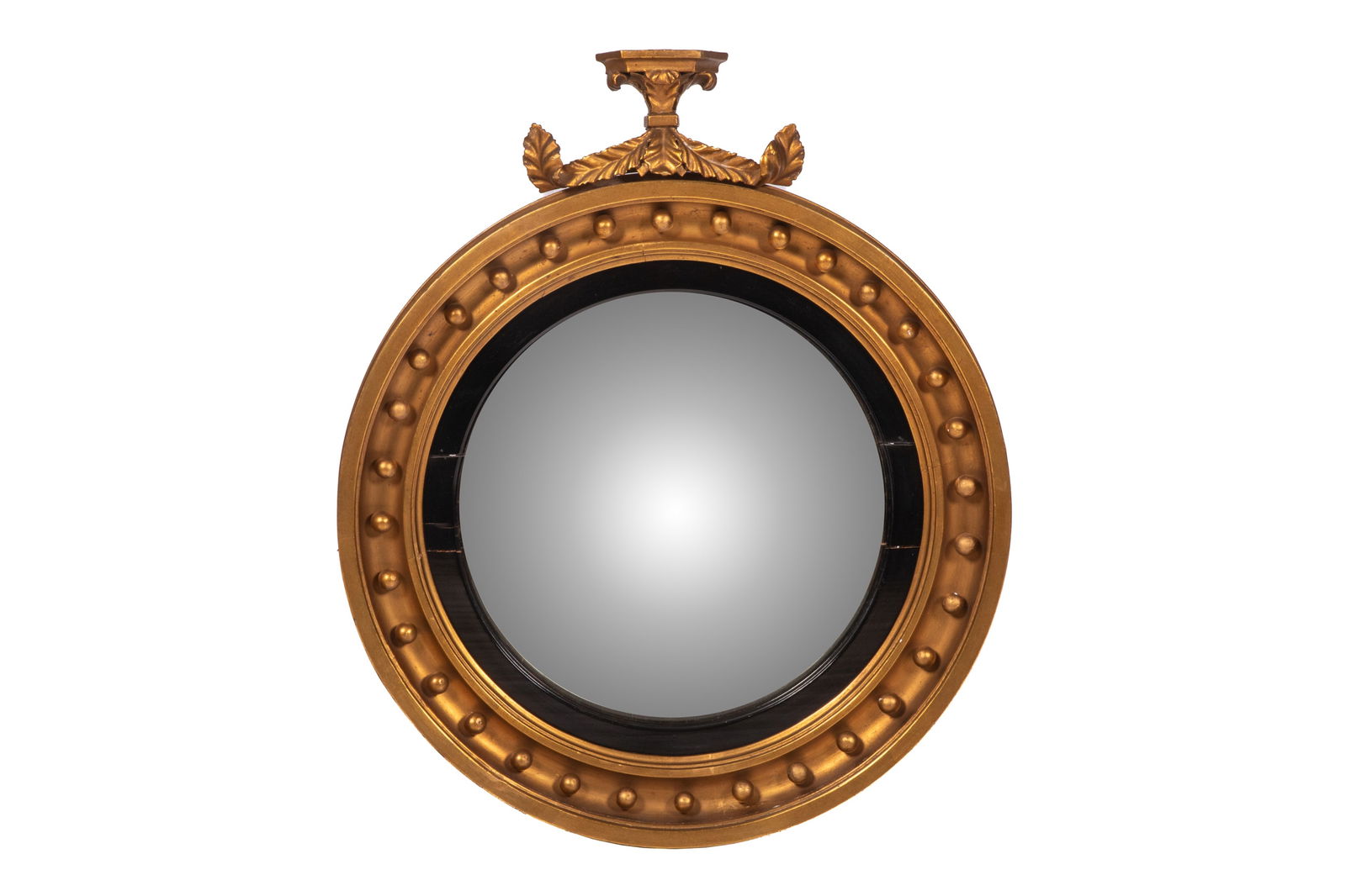 ANTIQUE GILTWOOD FEDERAL BULLSEYE MIRROR (1 of 2)