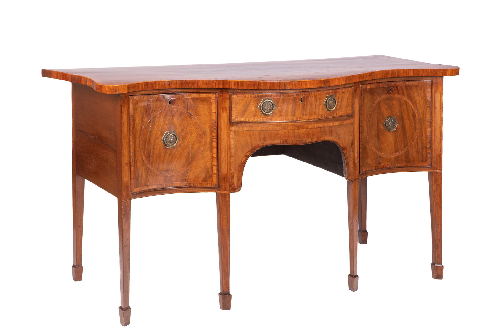 GEORGE III ENGLISH MAHOGANY SIDEBOARD: H.: 34 1/2'' W.: 65'' D.: 26''