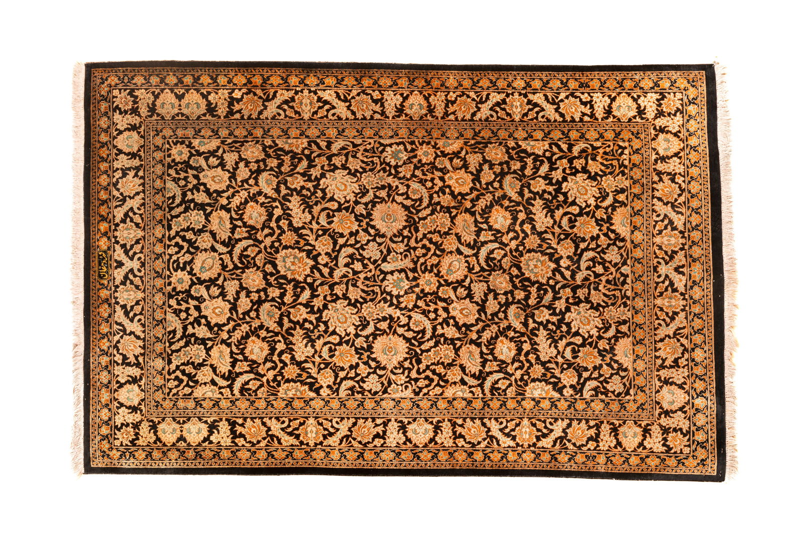 SEMI ANTIQUE PERSIAN QOUM SILK RUG (1 of 1)