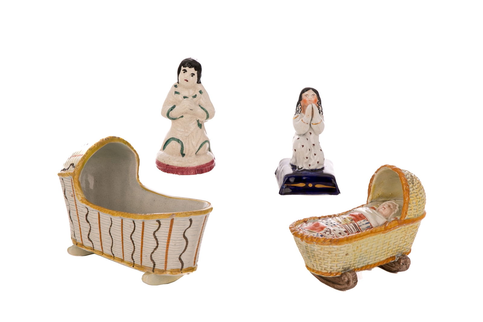 FOUR STAFFORDSHIRE POTTERY FIGURES (1 of 3)