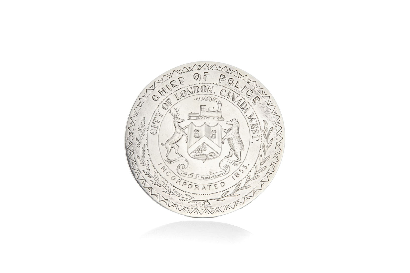 CHIEF OF POLICE SILVER BADGE, 19th C LONDON (1 of 2)