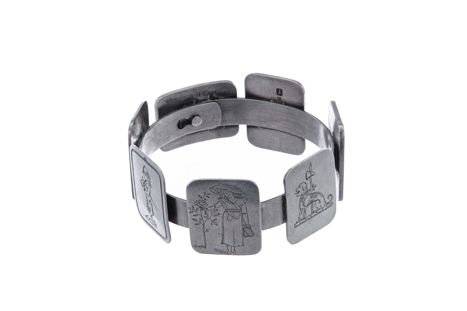 PIERRE POULIN & SON 19th C SILVER CHILD’S BRACELET (1 of 3)