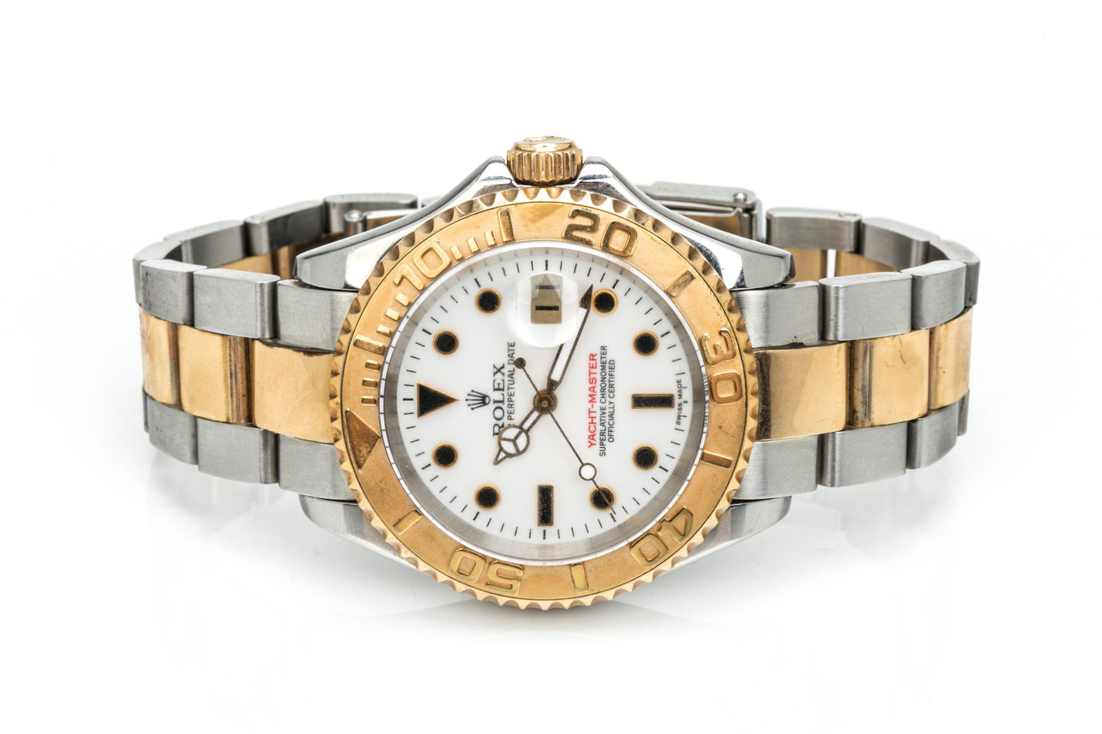 18K GOLD ROLEX MEN'S YACHT-MASTER WRISTWATCH, 131g (1 of 6)