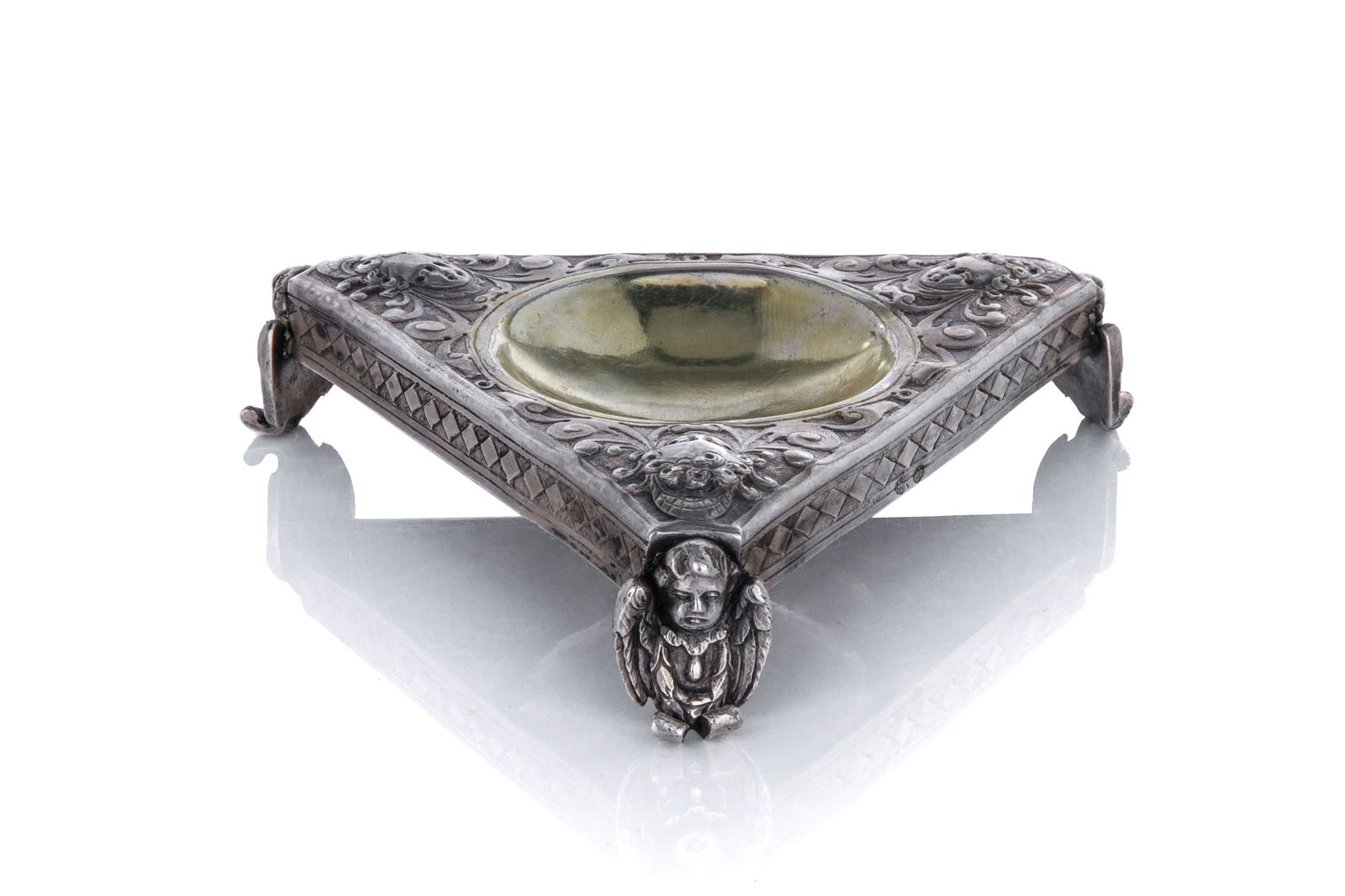 EARLY AUGSBURG GERMAN SILVER SALT, 97g (1 of 4)