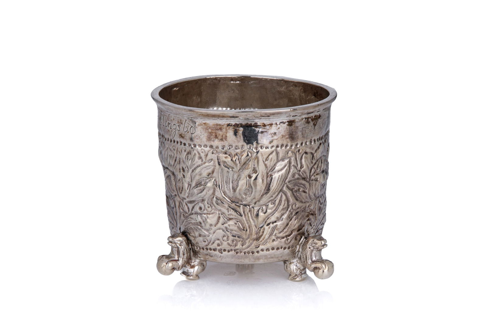 18th C NORWEGIAN SILVER BEAKER, 145g (1 of 6)