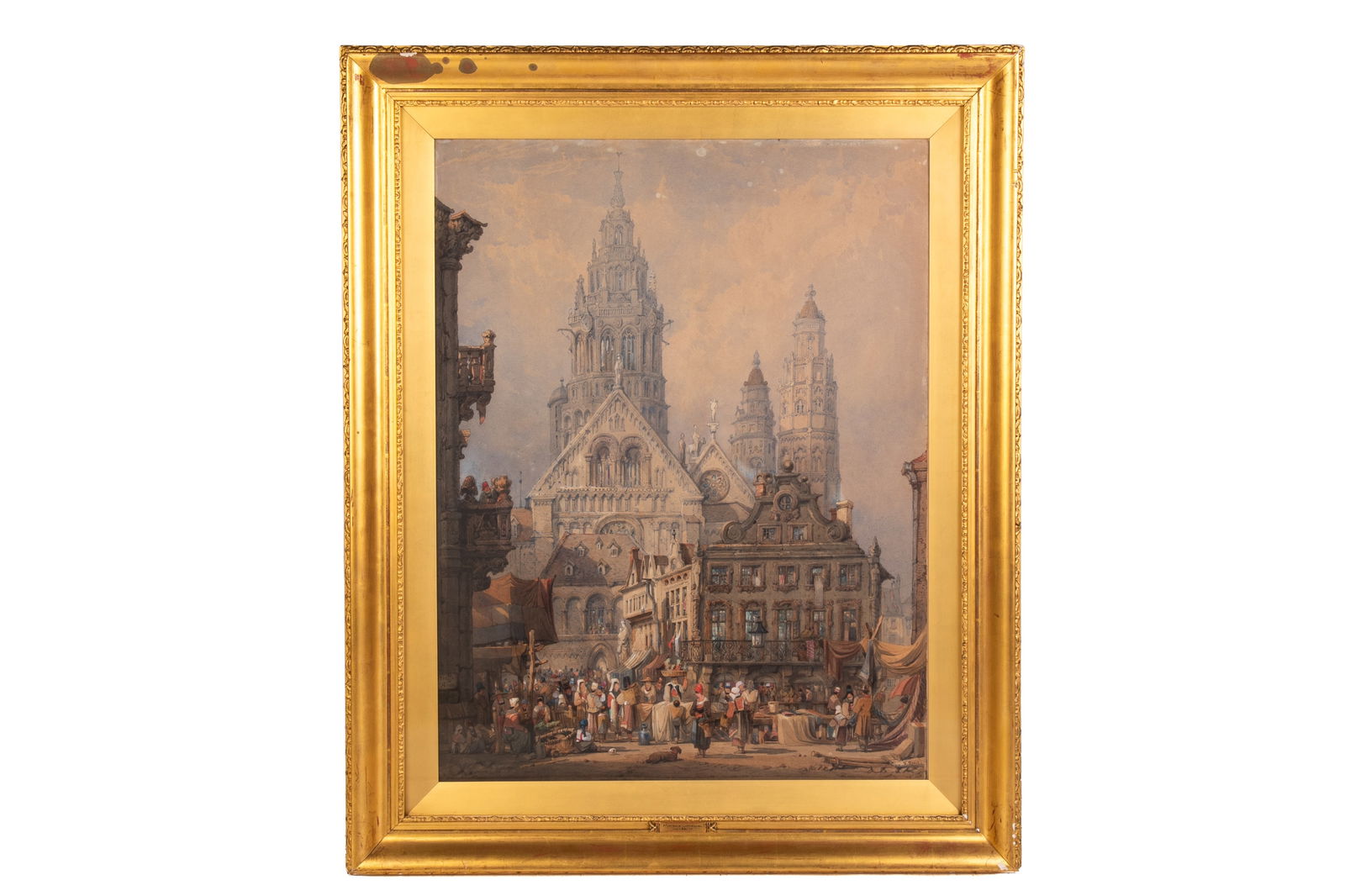 SAMUEL PROUT (British, 1783-1852): Mavence Cathedral Watercolour Signed bottom rightH.: 26 1/4" W.: 20 1/4"