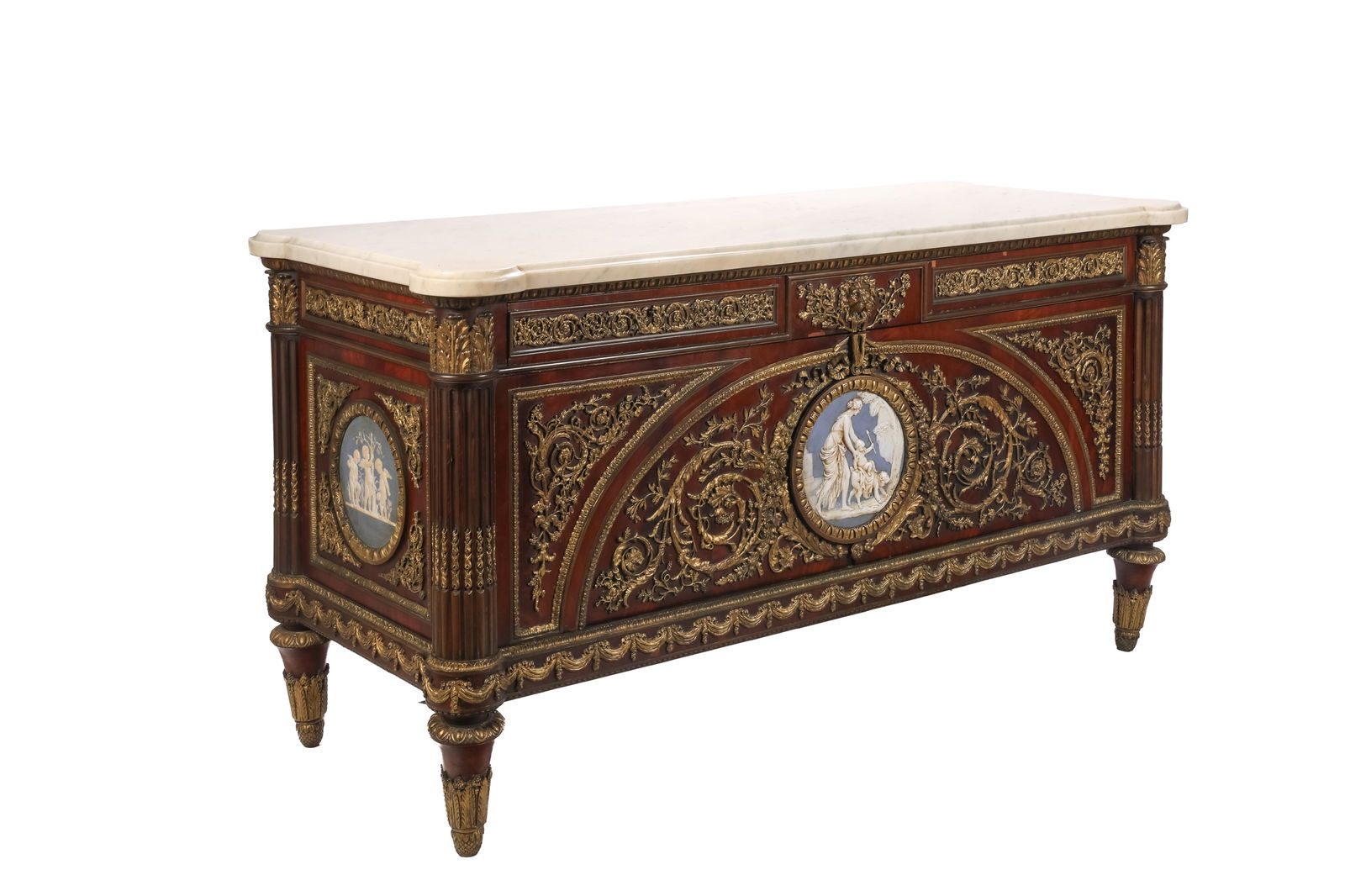 19th C FRENCH BRONZE MOUNTED COMMODE (1 of 7)