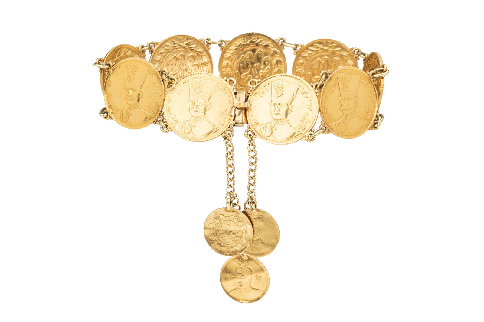 QAJAR PERSIAN GOLD COIN BRACELET, 33g (1 of 1)