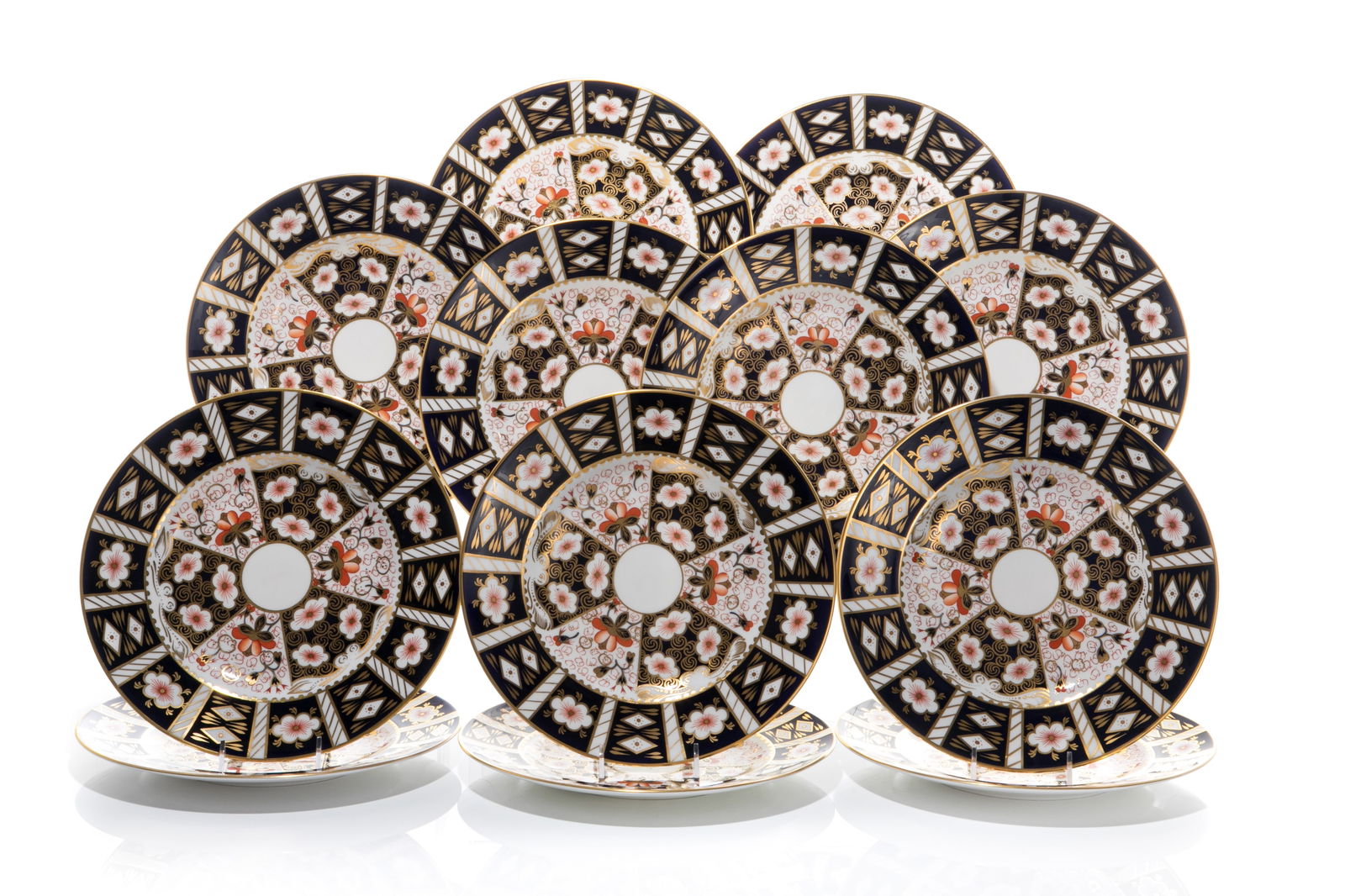 14 ROYAL CROWN DERBY IMARI DINNER PLATES (1 of 1)