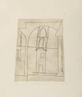 BEN NICHOLSON (British, 1894-1982): Small Silent Siena Etching Edition # 40 / 50 H. 12 1/2" W. 10 3/4"