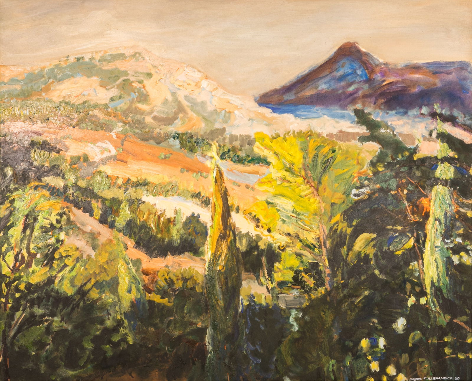 DAVID T. ALEXANDER (Canadian, b. 1947): Southern Rock Pile, 1989 Acrylic on canvas Signed and dated; titled to overlap verso H. 45" W. 57"