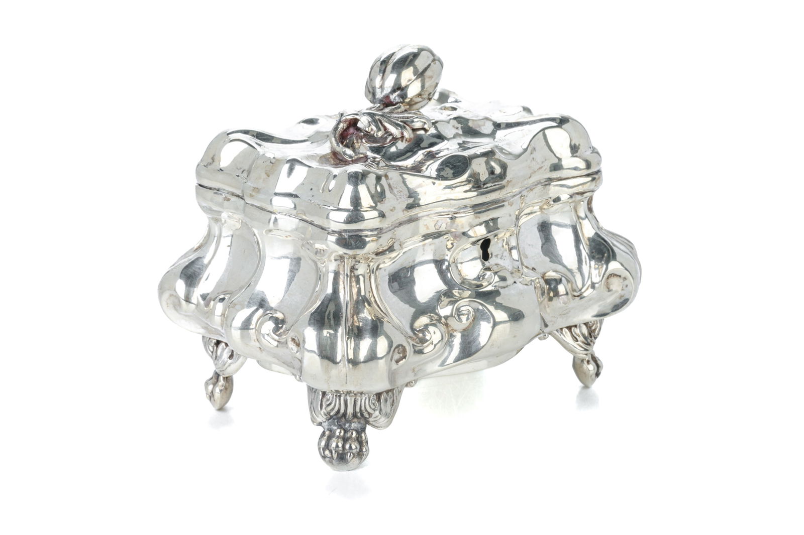 19th C AUSTRIAN SILVER ETROG BOX, 300g (1 of 6)