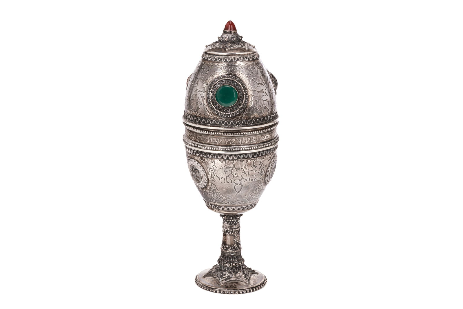 BEZALEL SCHOOL SILVER ETROG BOX, 289g (1 of 4)
