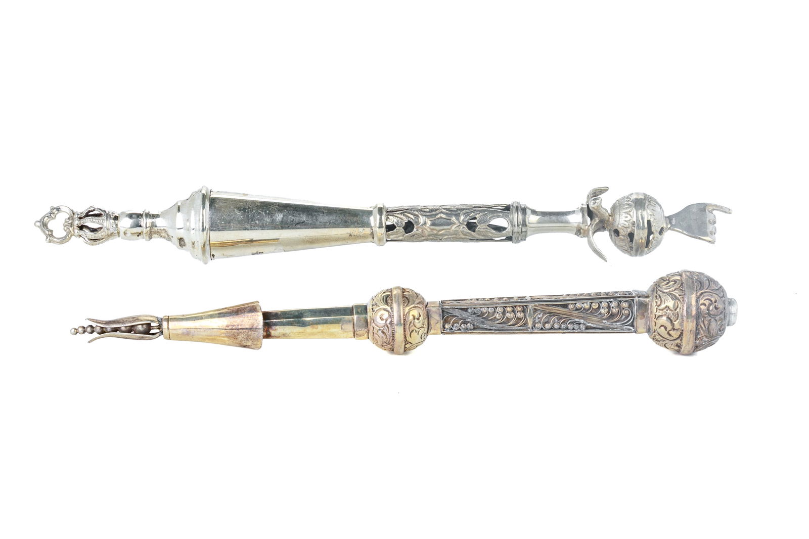 TWO SILVER TORAH POINTER YADS (1 of 5)