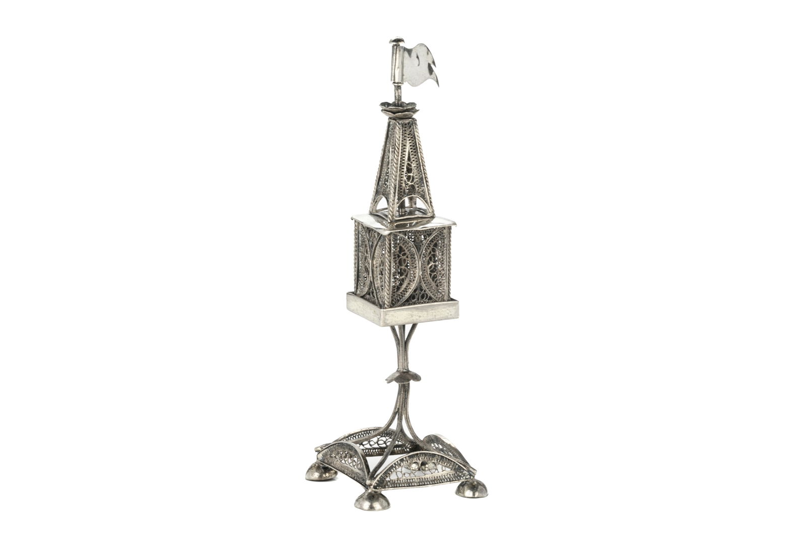 19th C AUSTRO SILVER HAVDALAH SPICE TOWER,  169g (1 of 5)